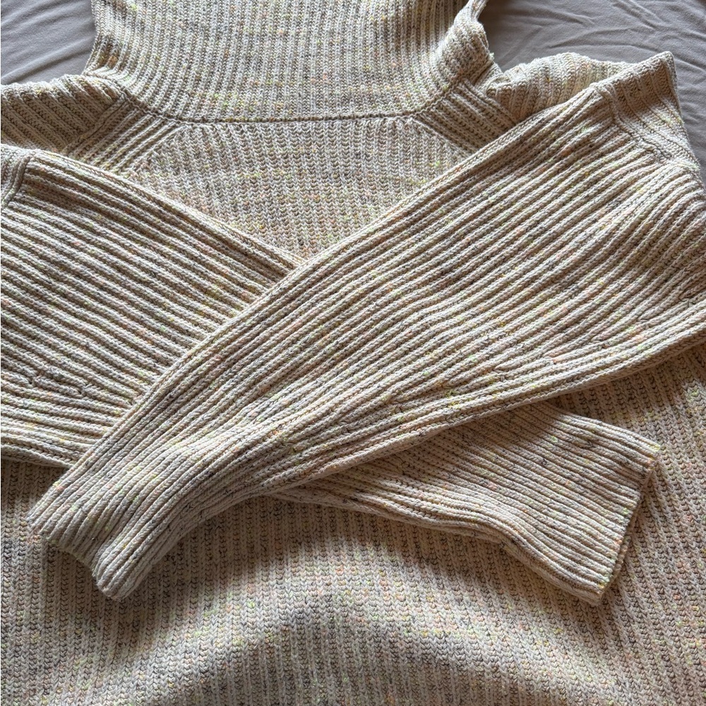 Free People Multicolor Knit Ribbed Turtleneck Sweater